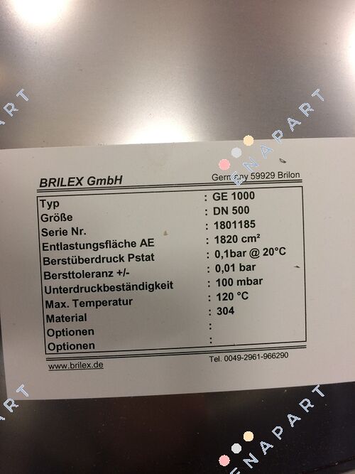 P/N: 1005-9730-00, Type:  GE DN 0500 mm