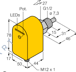 FCS-G1/4TN-NAEX Sensor de inmersión para monitoreo de flujo con procesador integrado