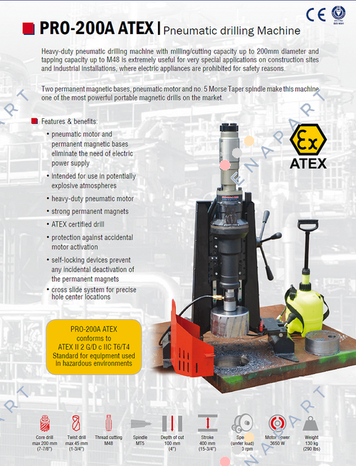 PRO-200A ATEX  Neumático de la máquina de perforación