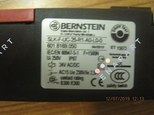 P/N: 6018169050 Type: SLK-F-UC-25-R1-A0-L0-0 Interruptor de seguridad