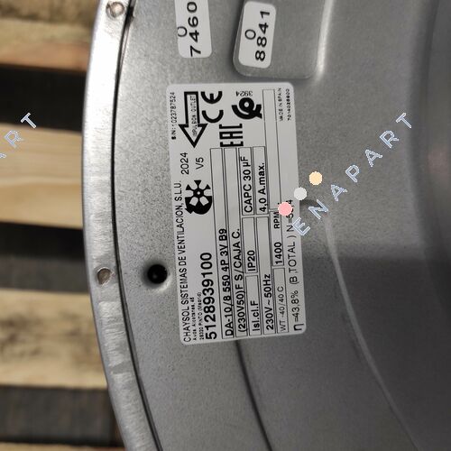 P/N: 5128939100, Type: DA 10/8 550 W 4P 3V Ventilador
