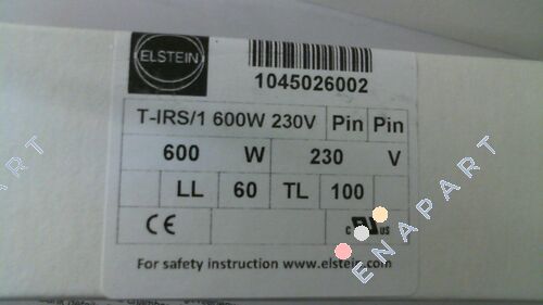 T-IRS/1 (= T-IRS) 600 W 230 V resistencias