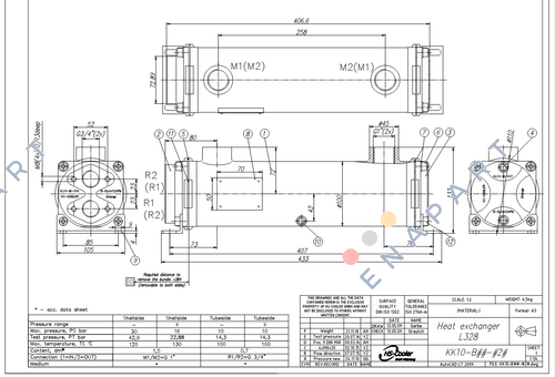 KK10-BEV-421 L328 intercambiador de calor