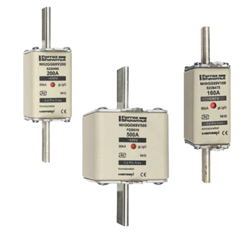 NH fuse-links gG 690VAC , double indicator/live gripping-lugs size 000, 00, 0, 1, 2, 3