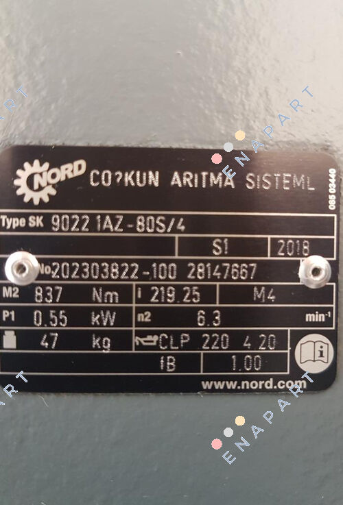Type: SK 9022 1AZ-80S/4 motorreductor