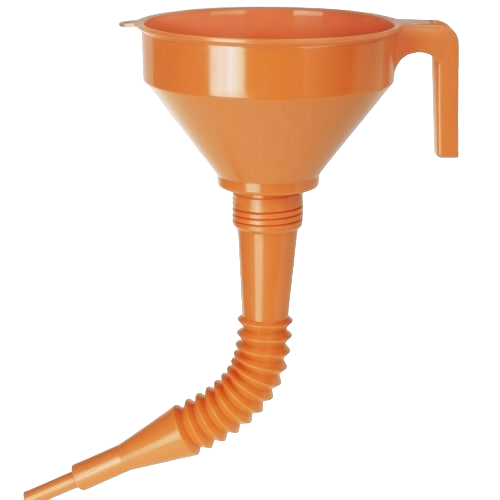 Funnels, polyethylene with flexible spout