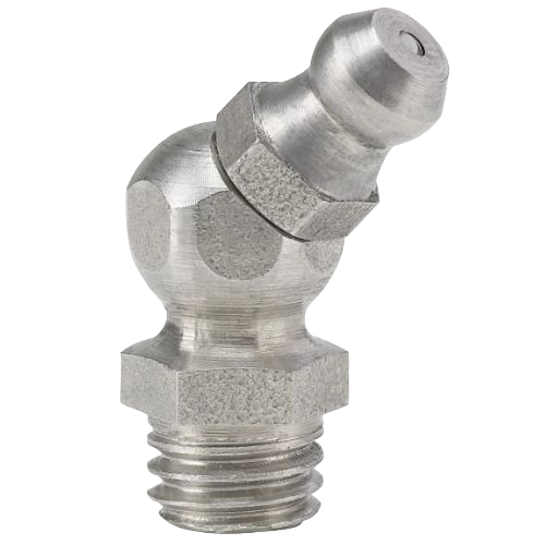 Hydraulic grease nipples H2, 45°, acc to DIN 71 412, stainless steel, rustproof, hexagon version