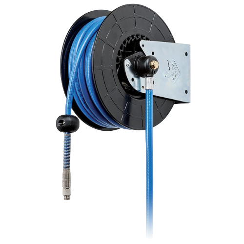 Painted steel hose reels